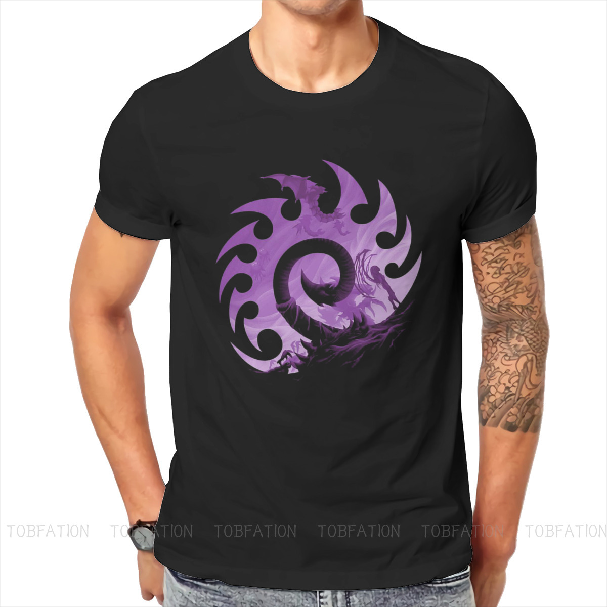 Retro Gaming T Shirt - StarCraft Military Science Game ARCHI Sign